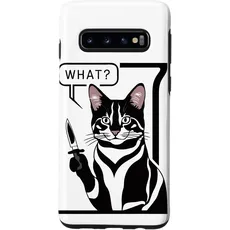 Hülle für Galaxy S10 Katze Messer Design Witzige Tier Katzen