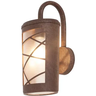 Rabalux Pescara Wandleuchte Außen braun, rustikal effektt, opal glas E27 IP44 dimmbar - Bronze