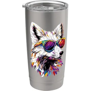 Polarfuchs Weißer Fuchs Schneefuchs Eisfuchs Polarfuchs Doppelwandiger Edelstahl-Thermobecher