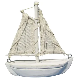 Rayher 8606500 Segelboot aus Polyresin, Rumpflänge 7,5 cm, Höhe mit Mast ca. 8,5 cm, perfekt für maritime Dekorationen