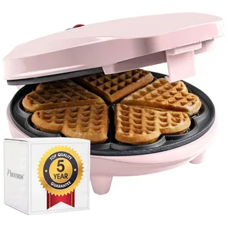 Bestron Waffelautomat Herz Rosa