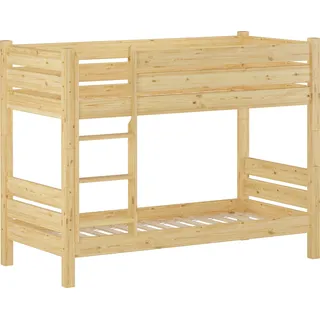 Etagenbett Kiefer massiv 80x220 Zubehör wählbar Nische 80 teilbar Stockbett V-60.16-08-220T80Rollrost inkl. - Braun