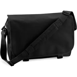 BagBase BG21 | Messenger Bag Umhängetasche | 38 x 30 x 12 cm - Farbe: Black - Größe: 38 x 30 x 12 cm - Schwarz