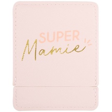 Draeger Paris Taschenspiegel Super Oma mit rosa Etui | quadratischer Schminkspiegel zum Mitnehmen | Ideal für Zuhause und Reisen | 9 x 7 cm | Geschenk zum Geburtstag, Weihnachten, Muttertag
