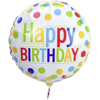 Folienballon "Happy Birthday", bunt, ca. 45cm, 1 Stk.