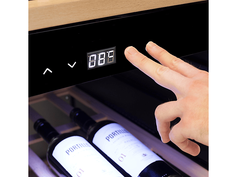 Bild von CASO WineExclusive 66 Smart Weinkühlschrank für bis zu 66 Flaschen - Zwei getrennte Temparaturzonen einstellbar von 5°-20°C für Rot- & Weißwein, LED beleuchtet, mit Wi-Fi Modul und App