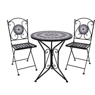 Garden Pleasure Balkonset Jalua 3-teilig Weiß-Grau