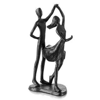 Sziqiqi Eisen 6 Jahrestag Geschenk für Paar - Schwarzes Metall Paar Skulptur Geschenke für Sie Ästhetische Statue Dekor Abstrakte Figuren Tafelaufsatz Dekoration für Frauen Frau Freund Freundin Ihn
