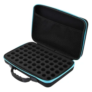 60 Flaschen Langlebige Wasserdichte Hartschale EVA Große Kapazität Ätherische Öle Griff Tragetasche Tasche Nagellack Aufbewahrungsbox Schaumstoffeinsatz Organizer Tragetasche (Ätherisches(Blau)