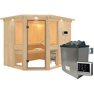 Amelia 3 inkl. 9 kW Ofen + Steuergerät Easy Finnisch + Dachkranz