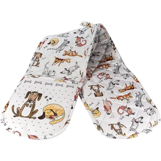 SPOTTED DOG GIFT COMPANY - Doppelter Ofenhandschuh mit lustigen Hunde-Motiven - hitzebeständiger Topfhandschuh - aus 100% Baumwolle - Geschenk für Hundebesitzer und Hundeliebhaber