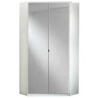 MID.YOU Eckschrank Wimex Clack, Silber, Weiß, Weiß Hochglanz, Holzwerkstoff, 8 Fächer, 95x198x95 cm, BQ - Bündnis für Qualität, Made in Germany, DIN EN ISO 9001, Schlafzimmer, Kleiderschränke, Eckschränke