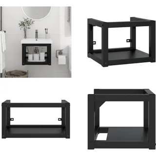 vidaXL Badezimmer Wand Waschtischgestell Schwarz 40x38x31 cm Eisen - Waschtischrahmen Für Badezimmer - Waschtischgestell Für Badezimmer - Wandmontierter Waschtischrahmen - Hängende Waschtische - Schwarz