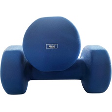 ANYTHING BASIC Ab. Neoprene Dumbbells of 8Kg (17.6LB) Includes 2 Dumbbells of 4Kg (8.8LB) | Blue | Material : Iron with NeopreneCoat | Exercise and Fitness Weights for Women and Men at Home/Gym