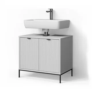 livinity Waschtischunterschrank Aterno Weiß 70 x 63 cm mit 2 Türen, - Weiß