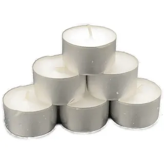 250x Teelichter in Premium Qualität mit 8 Stunden Brenndauer - Teelicht - Kerzen in Weiß mit Silberschale für Windlichter, die Gastro/Gastronomie & Weihnachten Kerzenlicht Lichterglanz