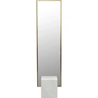 Kare-Design Standspiegel , Goldfarben, Beige , Metall, Glas, Stein , rechteckig , 46x180x30 cm , Ganzkörperspiegel , Garderobe, Garderobenspiegel