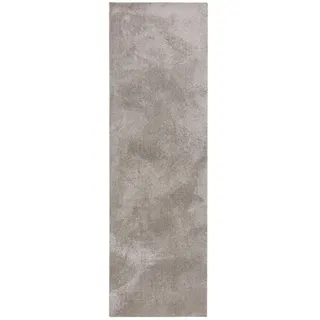 benuta Nest Läufer Nina waschbar 80/250 cm , Grau , Kunststoff , Uni , Rechteckig , 80x250 cm , Global Recycled Standard (Grs), Oeko-Tex® Standard 100 , für Fußbodenheizung geeignet, in verschiedenen Größen erhältlich, waschbar, pflegeleicht , Teppiche und Böden, Teppiche, Teppichläufer, Läufer