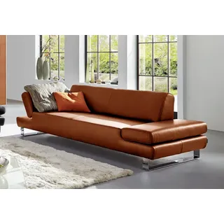 W.Schillig 3-Sitzer "taboo Designsofa mit hohem Sitzkomfort, Breite 232cm, Sitztiefe 69cm" mit Übertiefe, inklusive Armlehnenverstellung, cognac z69