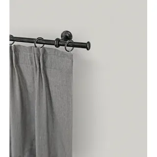 GARESA Gardinenstange »ESPERANCA« schwarz, L:100cm Ø:16mm, Metall, Gardinenstangen, Gardinenstange, rustikale Vorhanggarnitur, verlängerbar, Eisen, Endkappe, mit Ringe,