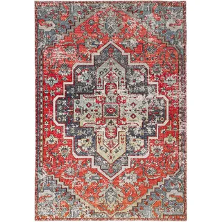 Pergamon Designer Teppich Vintage Zoe Orient Klassik Rot Textil, 120x170 cm, Teppiche , Böden, Teppiche, Vintage-Teppiche