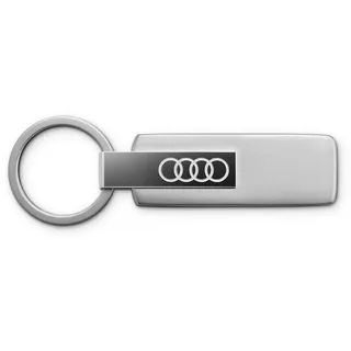 Audi Collection Audi 3182501800 Schlüsselanhänger Edelstahl Schlüsselring Keyring, mit Audi Ringe Emblem, silber