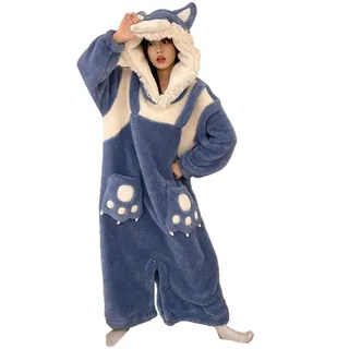 HULG Onesie Pyjamas Animal Costume Cosplay,Herbst- Und Winterpyjama Für Damen Für Erwachsene, Familie Und Freunde (XXL)