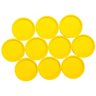 MAUL Magnete (10 Stück) Ø 29mm | Magnet aus bruchsicherem Kunststoff | Starke Magnete für Whiteboard und Magnettafel | Industriemagnete vielfältig anwendbar in Büro, Lager und Werkstatt | Gelb