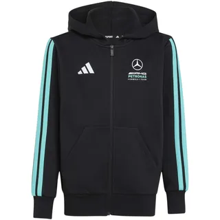 adidas Unisex Kids Mercedes - AMG Petronas Formula 1 Team DNA Full Zip Hoody, Black/semi Mint Rush, 7-8 Years