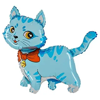 Ballonim® Katze blau ca. 80cm Luftballons Folienballon Party DekorationGeburtstag