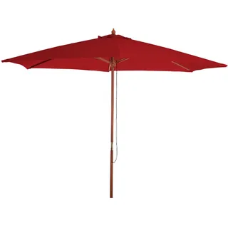 MCW Sonnenschirm Rund Bordeaux , Holz , 300x300 cm , Sonnenschutz, Sonnenschirme