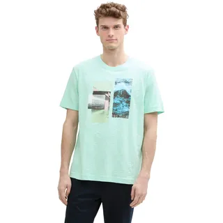 TOM TAILOR T-Shirt mit Front Print, grün