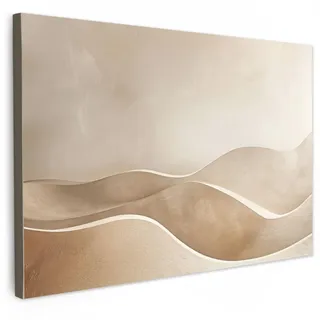 MuchoWow Leinwandbild Beige - Natur - Abstrakt - Modern Wanddeko 90x60 cm , Textil , Kiefer , Rechteckig , 90x60 cm , FSC 100% , gerahmt , Bilder & Rahmen, Bilder, Leinwandbilder