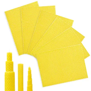 Set 6 Stück Bienenwachs,20×15cm Wachsplatten Verzieren Kerzen Selber Machen,Kerzenherstellung Basteln Bienenwachskerzen Taufkerze Kerzen Bemalen,Bienenwachsplatten für Zuhause Schule Erwachsene DIY