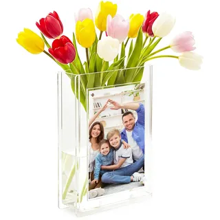 Kqpoinw Buchvase für Blumen,Transparente Blumenvase, Acryl Buchförmige Vasen, Einzigartige Vase für Bücherregal-Dekor, Buchblumenvase für Büro, Wohnzimmer, Schlafzimmer, Buchliebhaber Geschenk
