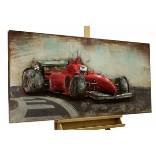 Kunstloft Metallbild Rot 120/60 cm , Metall , 7x60 cm , Bilder & Rahmen, Bilder, Holz & Metallbilder