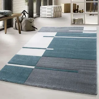 Ayyildiz Teppiche Teppich »Hawaii 1310« rechteckig 13 mm Höhe Läufer, handgearbeiteter Konturenschnitt, Wohnzimmer, blau