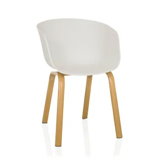 Mid.you Armlehnstuhl , Weiß , Kunststoff , 54x78x56 cm , stapelbar , Esszimmer, Stühle, Armlehnstühle