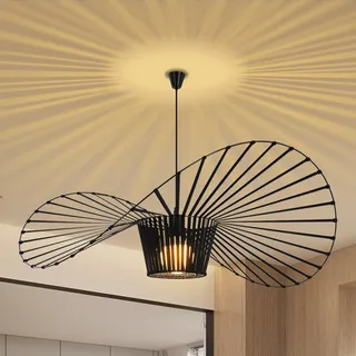 ZMH Pendelleuchte Esstisch Hängelampe Modern - Schwarz Wohnzimmer Kronleuchter 140CM Vintage E27 Esstischlampe Höhenverstellbar Esszimmer Hängeleuchte Kreative Esstischlampe ohne Leuchtmittel - Schwarz