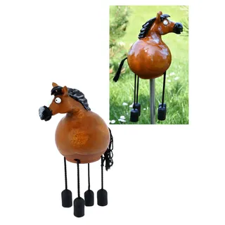 Midene Gartenstecker Keramik Handgefertigt - Gartendeko für Draußen Wetterfest - Garten Deko Keramik - Tier Gartenfiguren & Gartenstatuen - Pferd