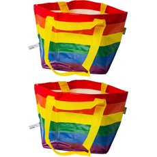 Ikea STORSTOMMA Kleine Rainbow Pride Taschen, 13 Liter, 27 x 27 cm, 2 Stück, Mehrfarbig