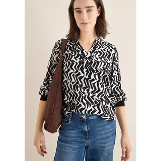 Cecil Druckbluse mit Tape Grau L