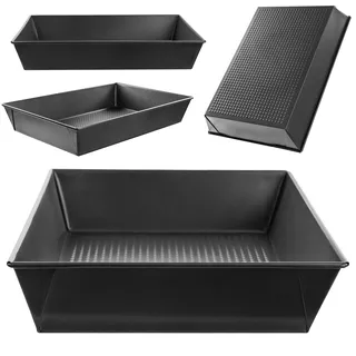 KADAX Backform mit Antihaftbeschichtung, rechteckige Kuchenform aus Stahl, für Kuchen, Toastbrot, Käsekuchen, Brownie, Kastenform, Wärmeverteilung, pflegeleicht (34 x 23.5 x 6 cm)