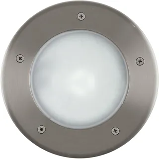 EGLO Bodeneinbauleuchte Edelstahl Kunststoff Ø17 cm 1-flammig IP67 weiß