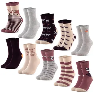Occulto Jungen & Mädchen Motiv Socken 10er Pack (Modell: Fantasia) Red Mix 31-34 8 St rot