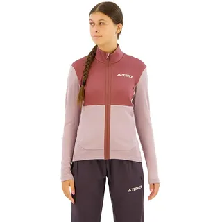 Adidas Terrex Multi Light Fleece Mit Durchgehendem Reißverschluss - Preloved Fig / Quiet Crimson - S
