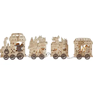 Star Trading Tischdeko "Yuletide", Zug, 4 ww LED, Farbe: natur, - Braun
