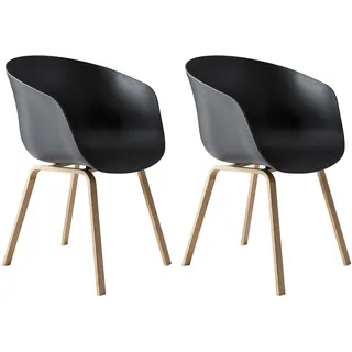 SalesFever Schalenstuhl Lund schwarz 2er Set