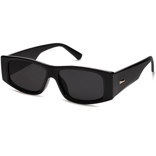 SOJOS Sonnenbrille Damen Polarisierte Retro, Rechteckige Mode Trendy Eckig Schmal Sonnenbrillen SJ2228