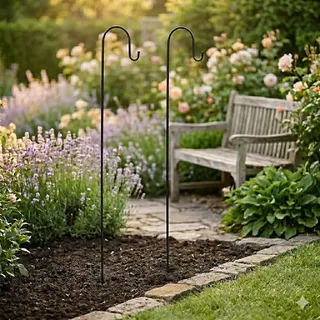Gartenstecker Laternenstab groß 2er Set ca. 146 cm - Gartendekoration - Schwarz